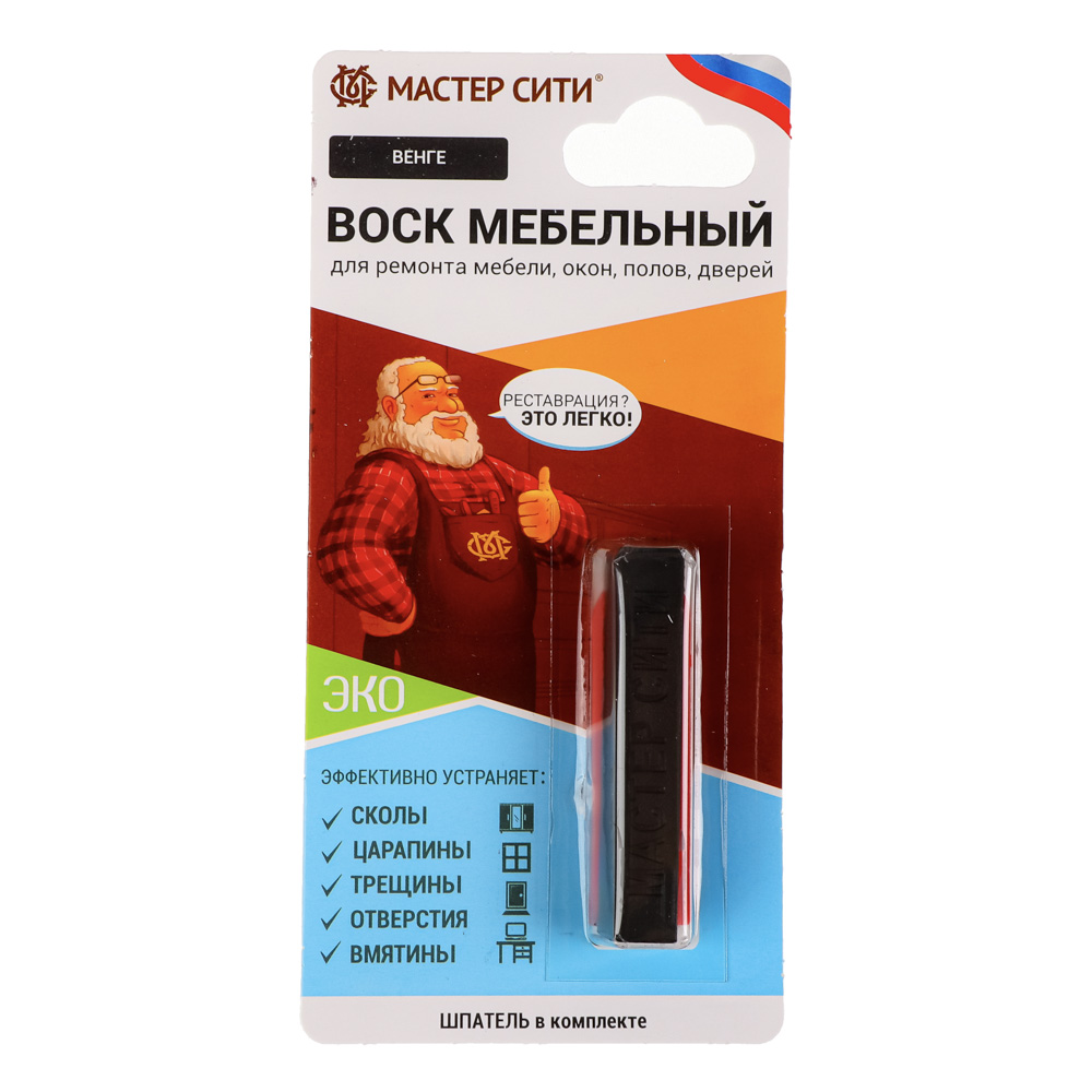 Воск мебельный мягкий, стальная вата/шпатель, 5 цветов, арт.№ 422-008