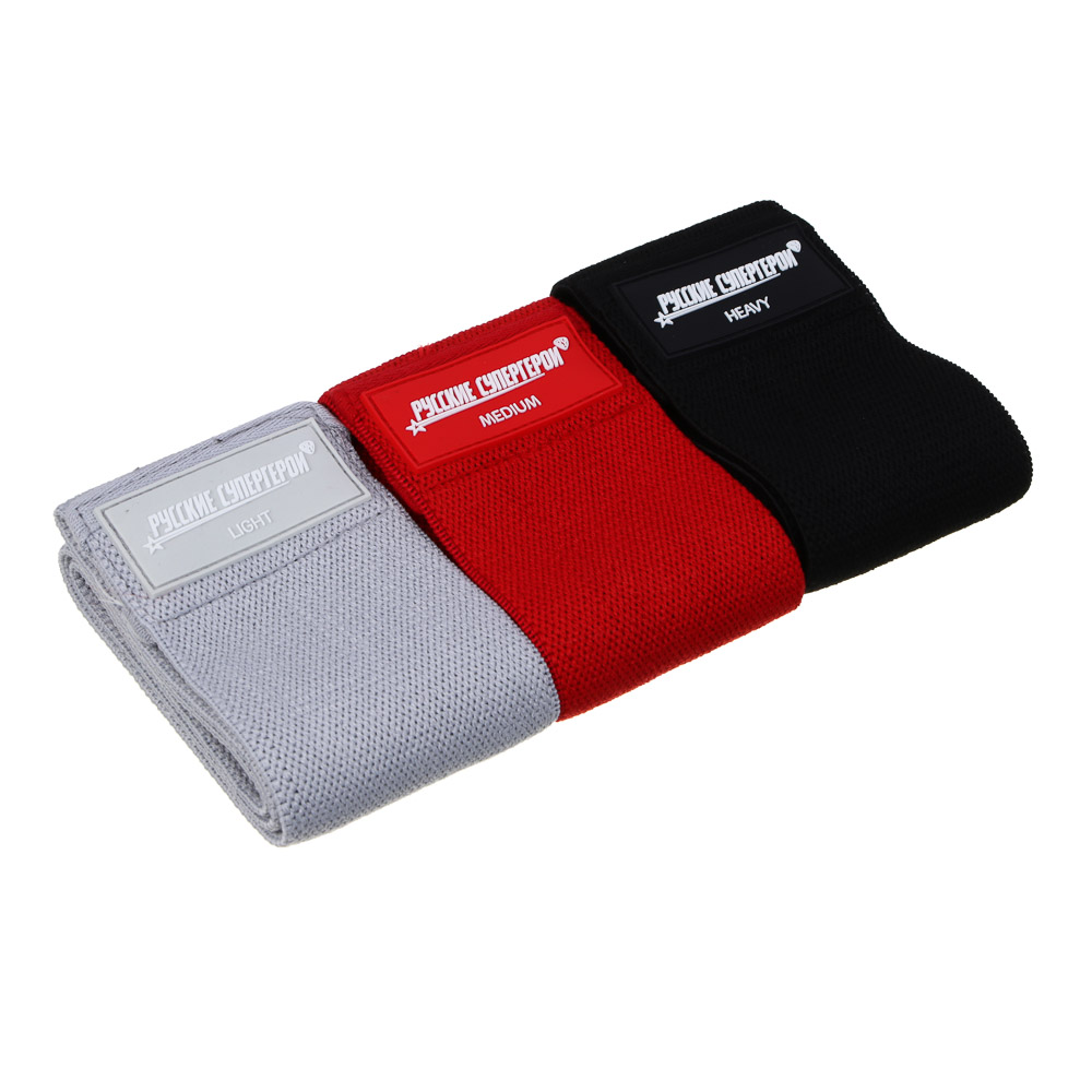 BY Русские Супергерои Набор фитнес резинок, 70х8см, 3шт, чехол, полиэстер, латекс, арт.№ 093-022