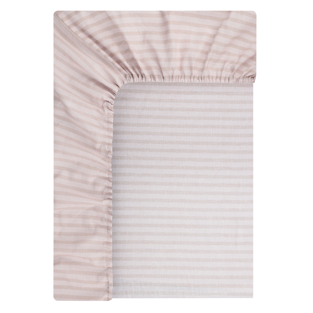 PROVANCE Хейзел Простыня на резинке 200х200х20см, 100% хлопок, бязь, бежевый, арт.№ 432-267