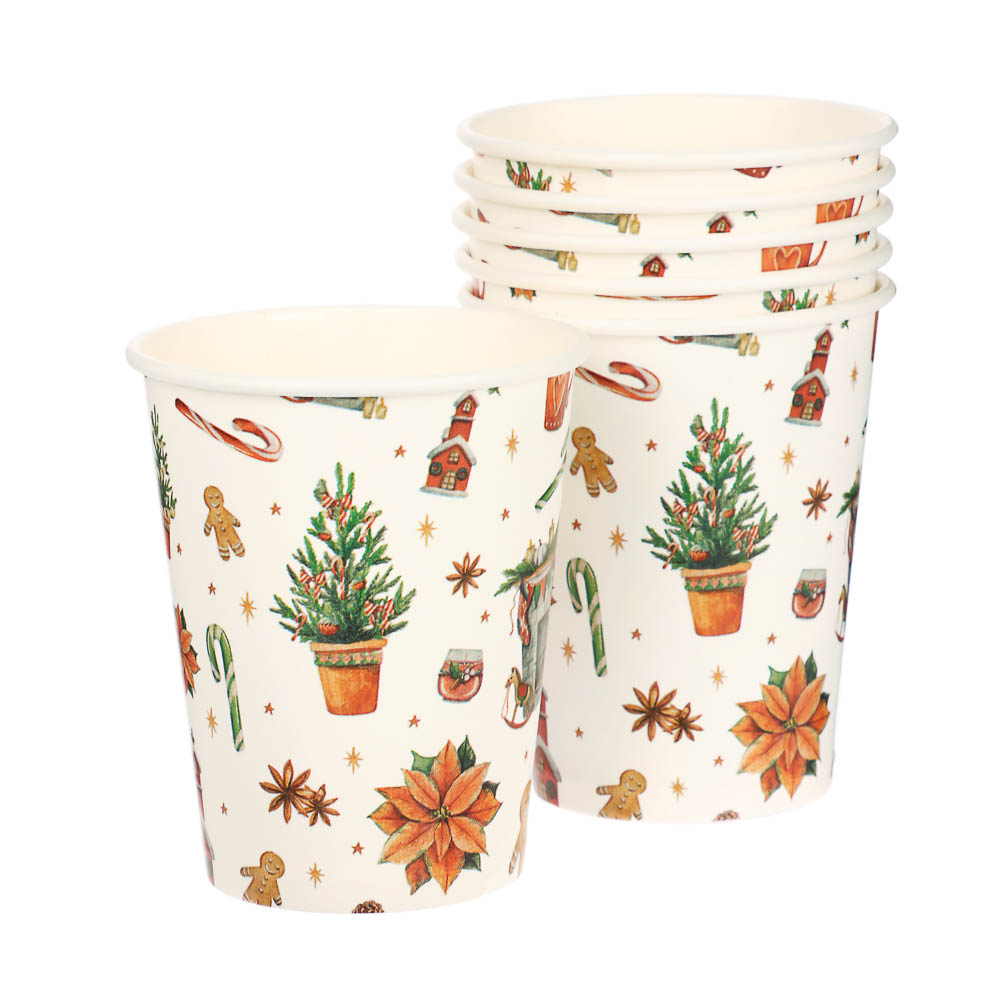 Набор бумажных стаканов Новогоднее настроение, 6 шт*250 мл, арт.№ 530-426