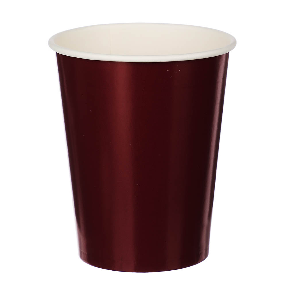 Стакан бордовый, персиковый в асс 250мл 6шт/G, арт.№ 530-427