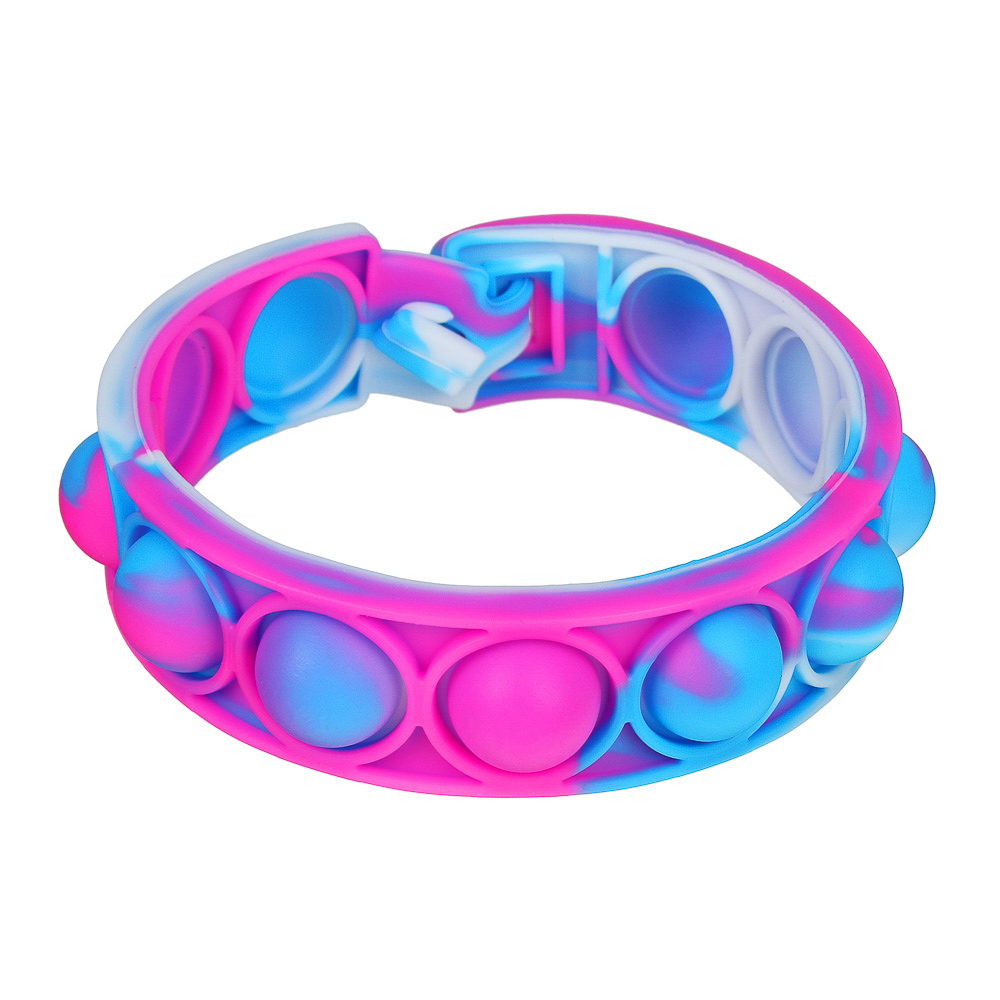 ИГРОЛЕНД Антистресс-головоломка Браслет POPIT, 25,5х3см, ПВХ, 4 дизайна, арт.№ 295-189