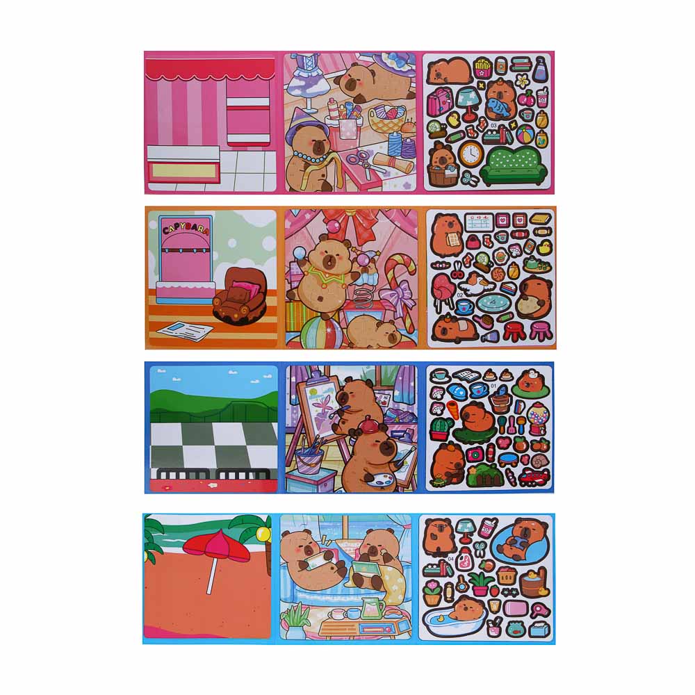 ХОББИХИТ Аппликация магнитная "Капибара", бумага, винил, 15,5х15,5см, 4 дизайна, арт.№ 284-323