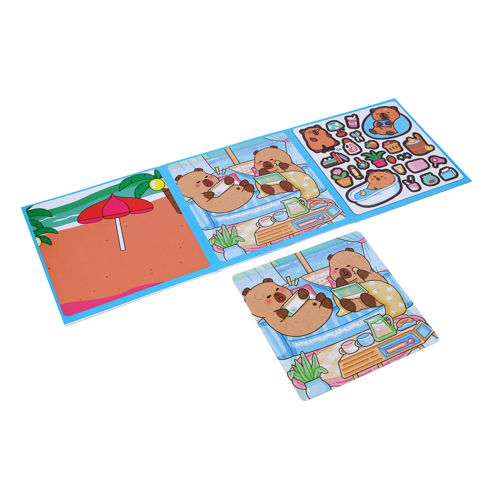 ХОББИХИТ Аппликация магнитная "Капибара", бумага, винил, 15,5х15,5см, 4 дизайна, арт.№ 284-323