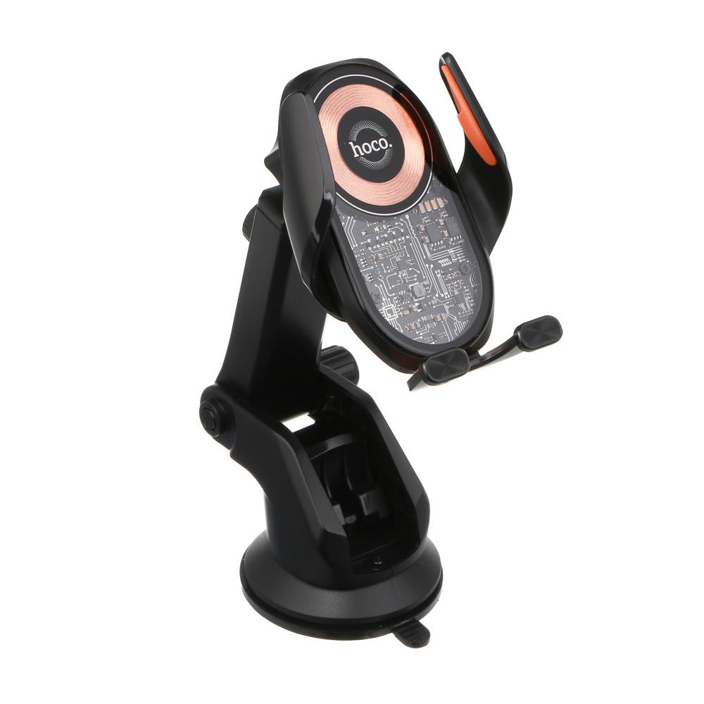 Держатель автомобильный для телефона hoco. модель HW34, беспроводная зарядка, черный, арт.№ 733-071