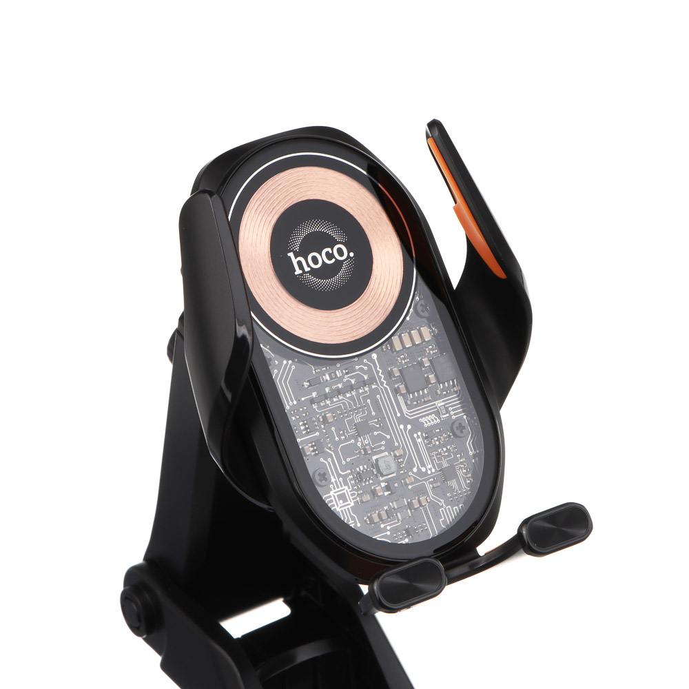 Держатель автомобильный для телефона hoco. модель HW34, беспроводная зарядка, черный, арт.№ 733-071