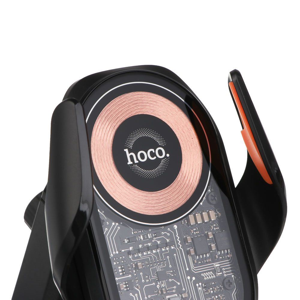 Держатель автомобильный для телефона hoco. модель HW34, беспроводная зарядка, черный, арт.№ 733-071