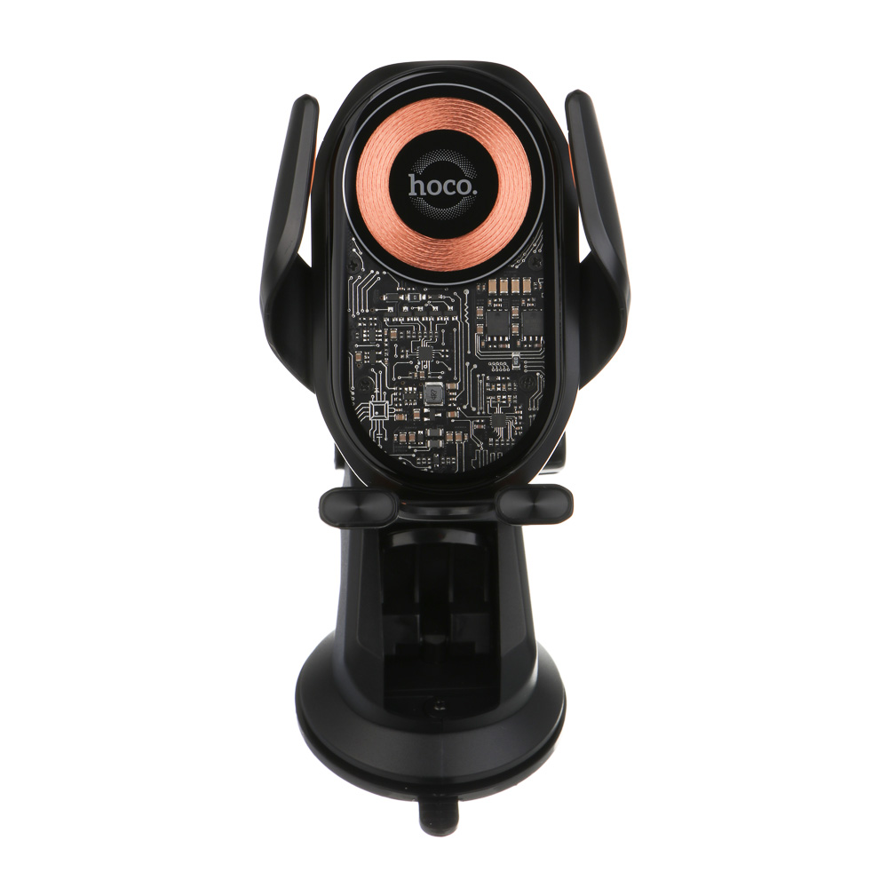 Держатель автомобильный для телефона hoco. модель HW34, беспроводная зарядка, черный, арт.№ 733-071
