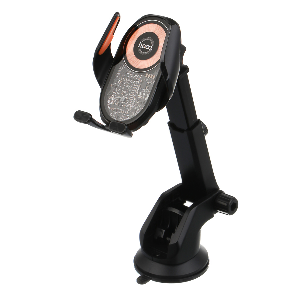 Держатель автомобильный для телефона hoco. модель HW34, беспроводная зарядка, черный, арт.№ 733-071