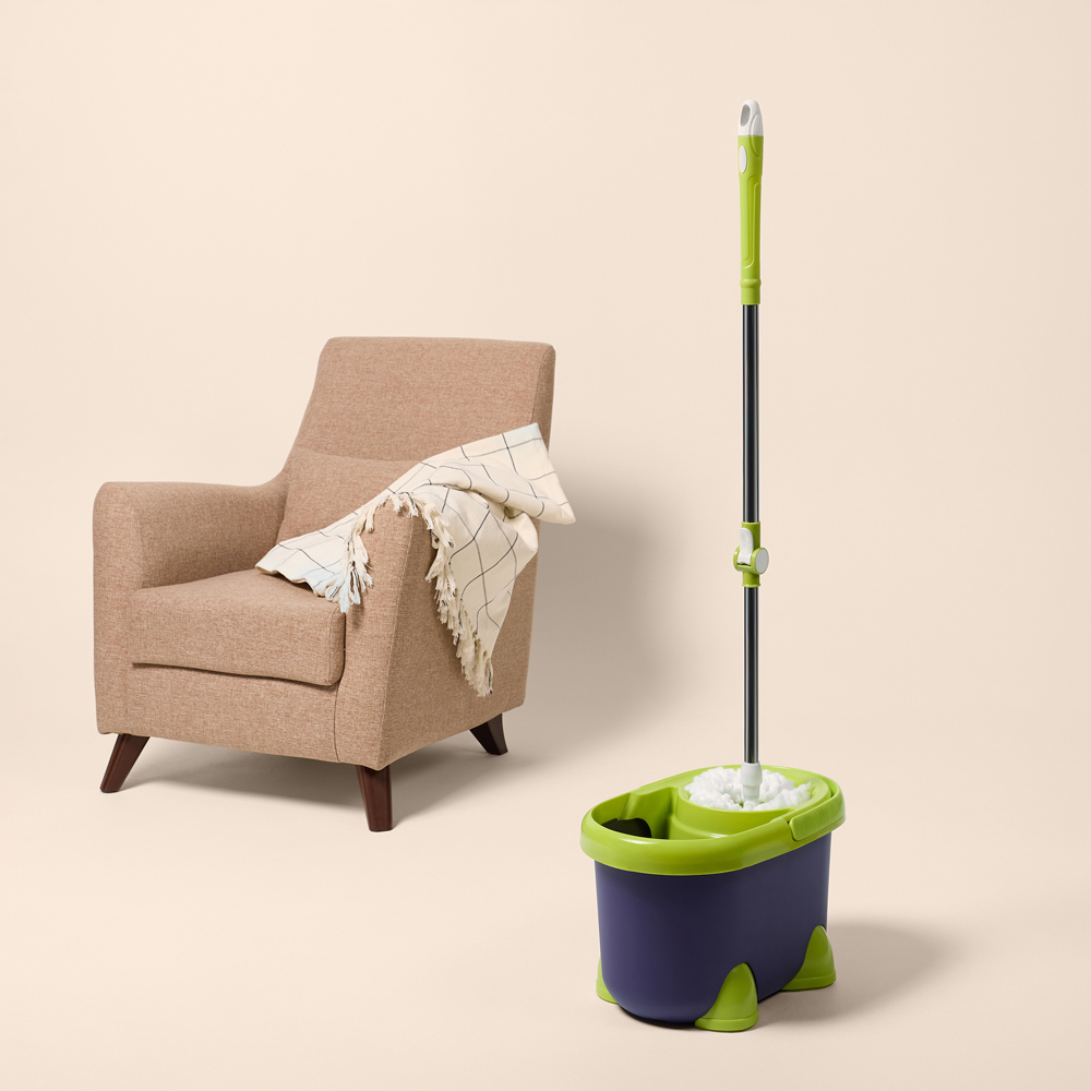 Набор для уборки с отжимом и смен.насадкой тм VETTA, доп.насадка, ведро 14л, метал.отжим, пластик, арт.№ 407-048