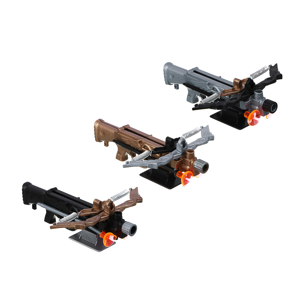 ИГРОЛЕНД Мини-арбалет на пружинах "Точный выстрел", 2 стрелы с присосками, PP, 14х5х18 см, 2 диз, арт.№ 261-769