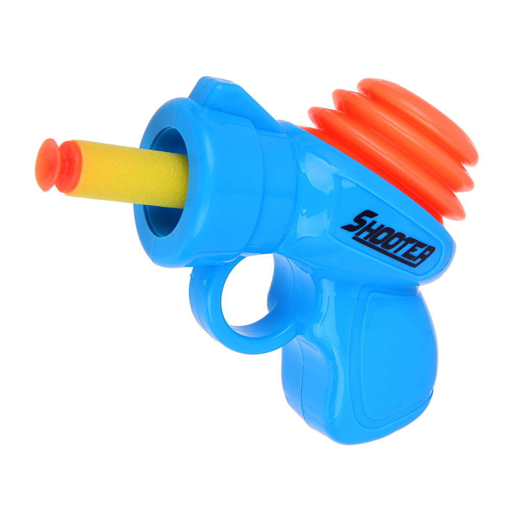 ИГРОЛЕНД Пистолет "Мегапушка", стреляет мягкими патронами, РР, 17х15,5х5,5, 2 цвета, арт.№ 261-770