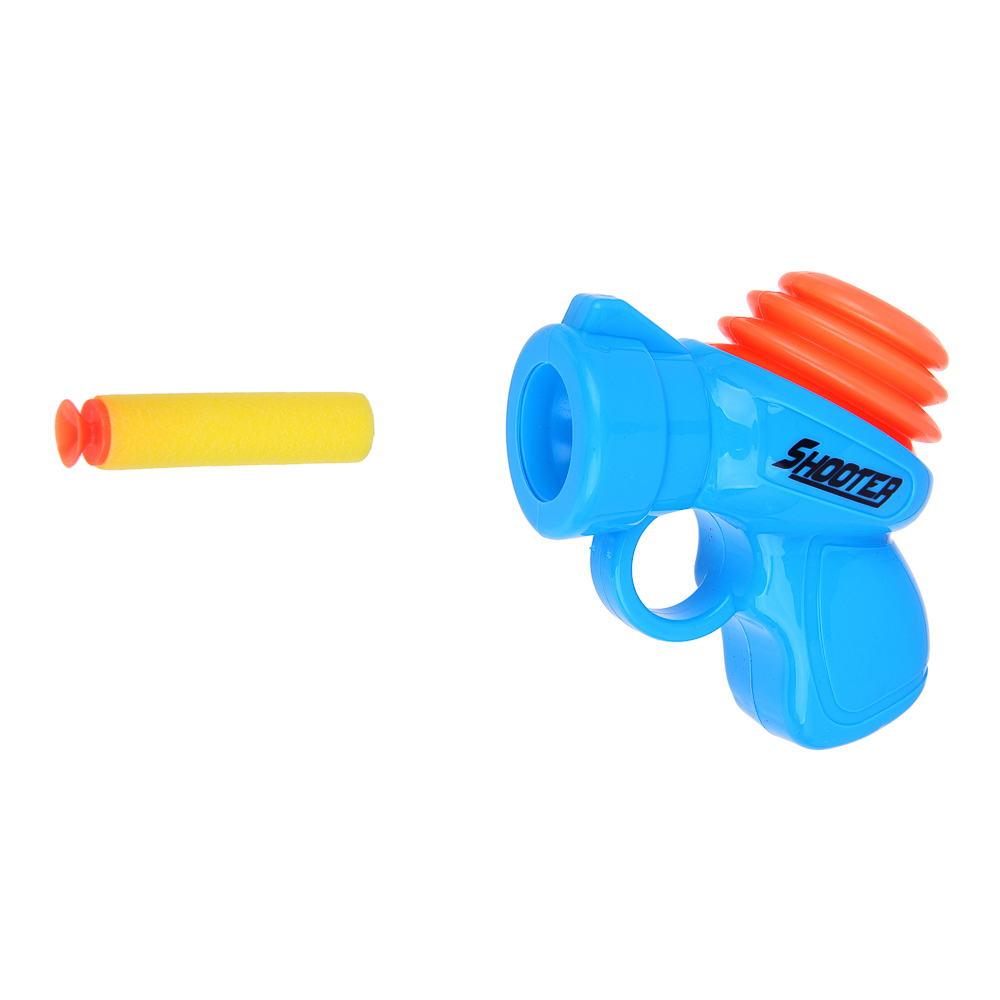 ИГРОЛЕНД Пистолет "Мегапушка", стреляет мягкими патронами, РР, 17х15,5х5,5, 2 цвета, арт.№ 261-770