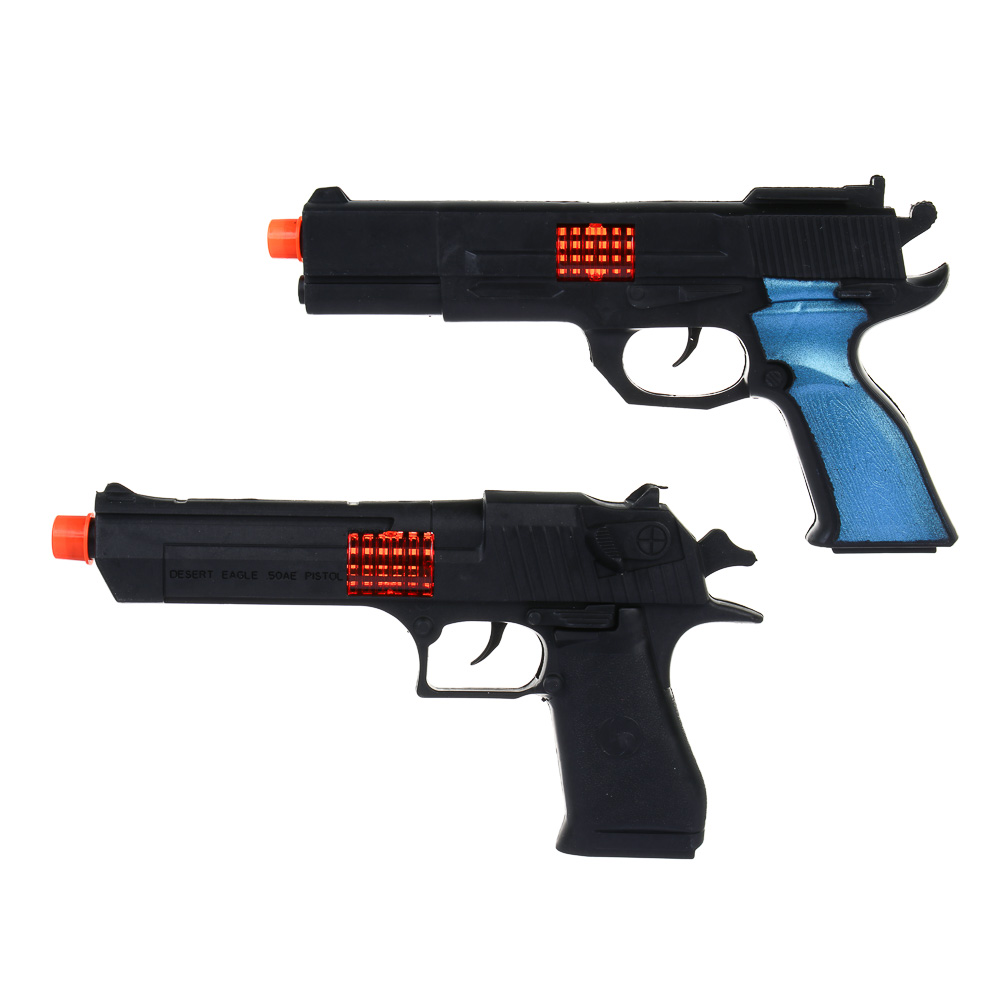 ИГРОЛЕНД Пистолет, трещотка, пластик, 15,5х3х29 см, 2 дизайна, арт.№ 261-771