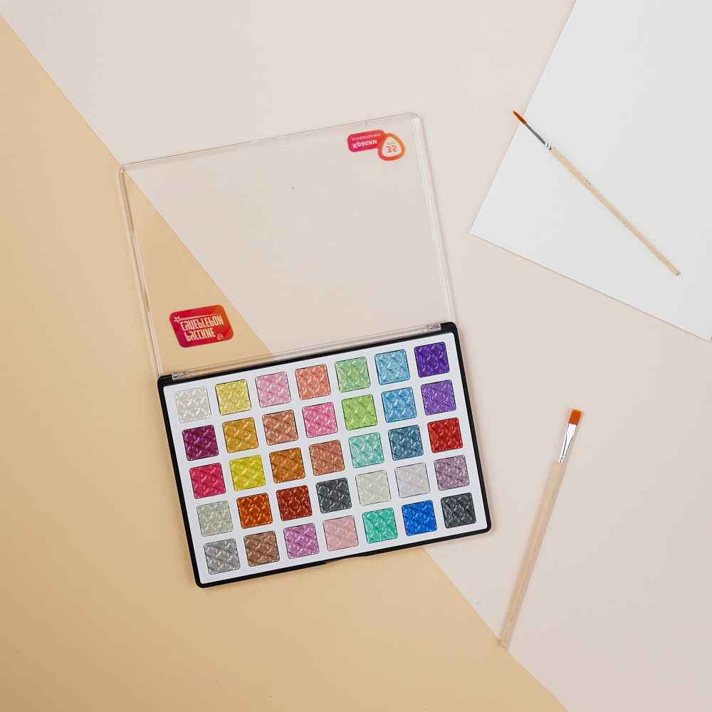 BY Русские Супергерои Краски акварельные, 35 цветов металлик, пл. бокс, арт.№ 801-040