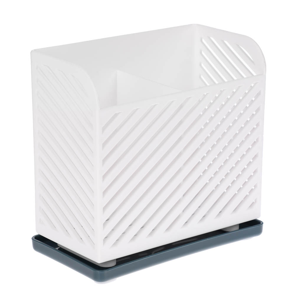 Подставка для столовых приборов тм VETTA, 15х8х14см, полипропилен, цвет белый, арт.№ 485-164