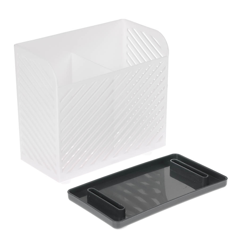 Подставка для столовых приборов тм VETTA, 15х8х14см, полипропилен, цвет белый, арт.№ 485-164