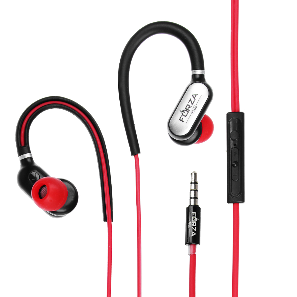 Наушники проводные внутриканальные FORZA, с дужками, гарнитура, коробка картон, арт.№ 916-132