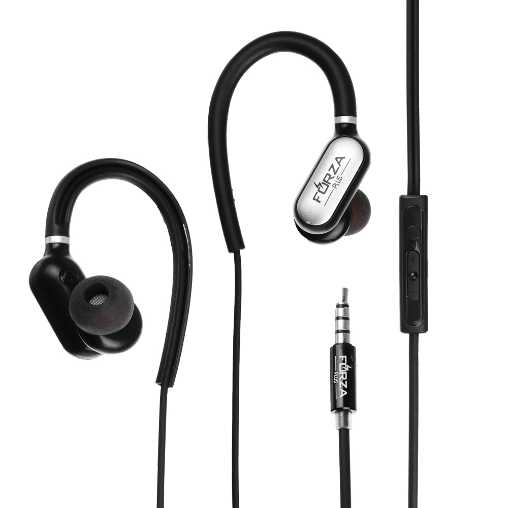 Наушники проводные внутриканальные FORZA, с дужками, гарнитура, коробка картон, арт.№ 916-132
