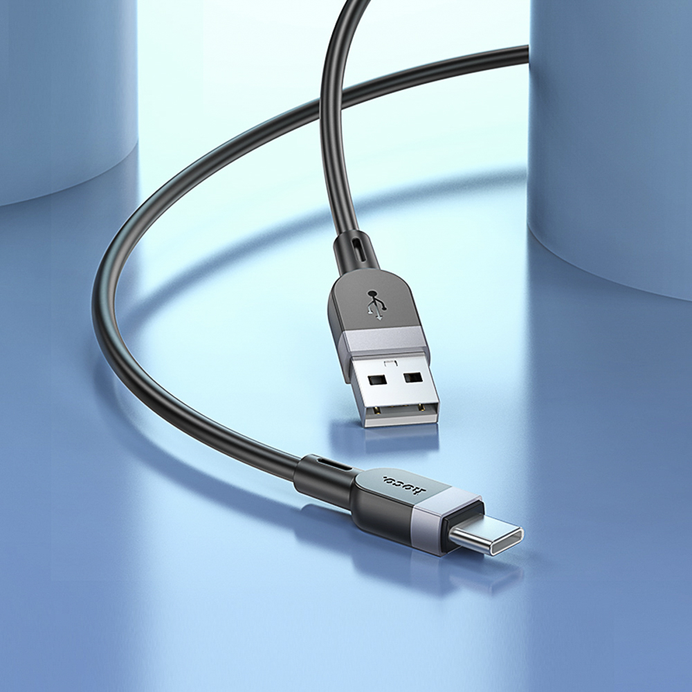 Кабель для зарядки USB(A)-Type C hoco. модель X109 Energy, 2 м, силикон, черный, арт.№ 931-578