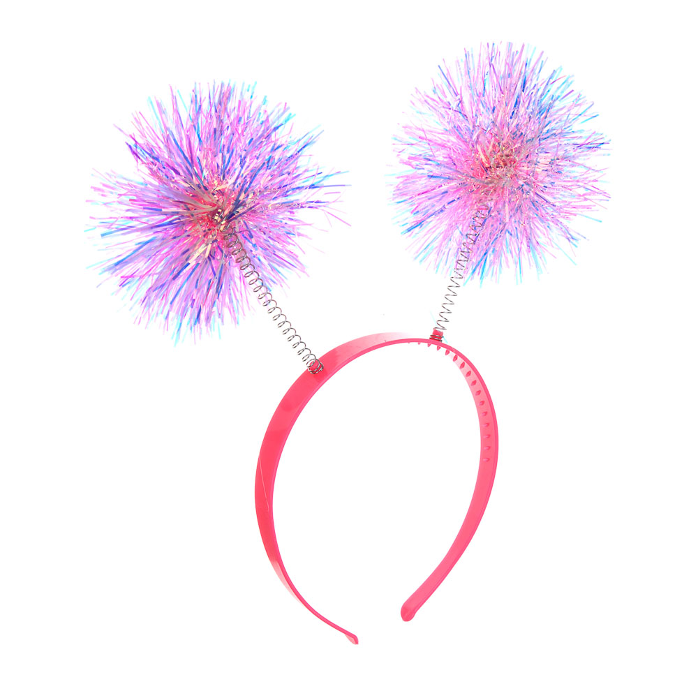 СНОУ БУМ Ободок с помпонами, диаметр 11см, пластик, металл, арт.№ 343-162