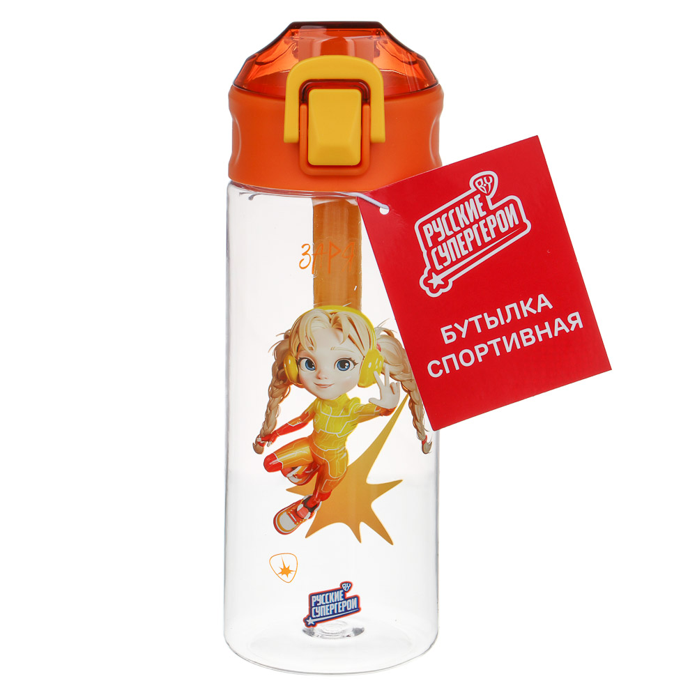 Бутылка спортивная тм BY Русские Супергерои, 7,3x21,3см, 600мл, PC, PP, 8 дизайнов, арт.№ 088-142
