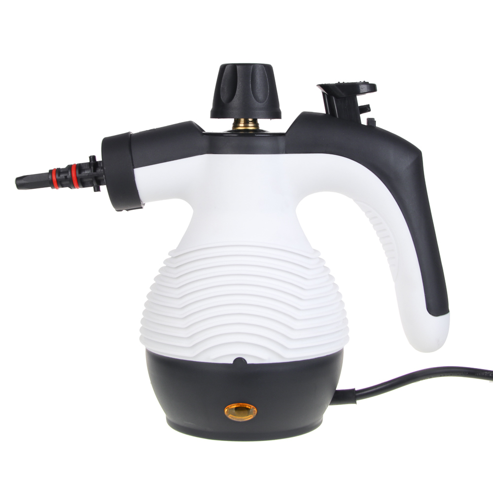 LEBEN Пароочиститель, 1000Вт, 9 насадок, от сети 220В, серый, арт.№ 248-018