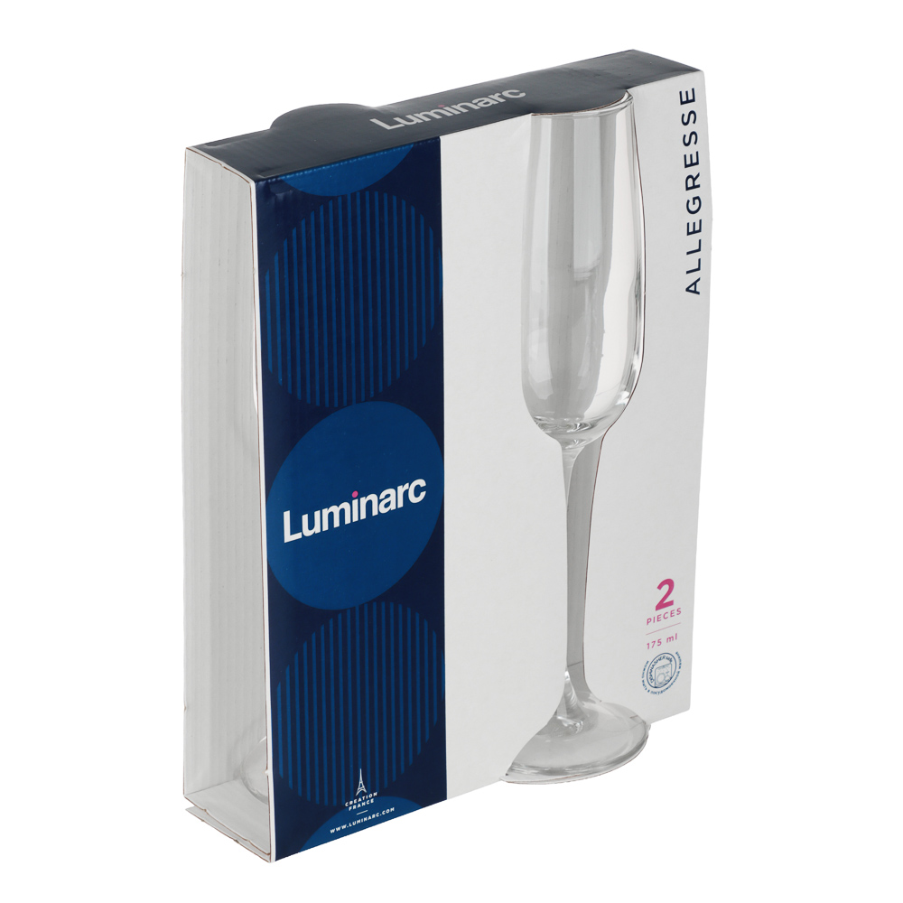LUMINARC Аллегресс Набор бокалов для шампанского 2шт 175мл, стекло, арт.№ 878-472