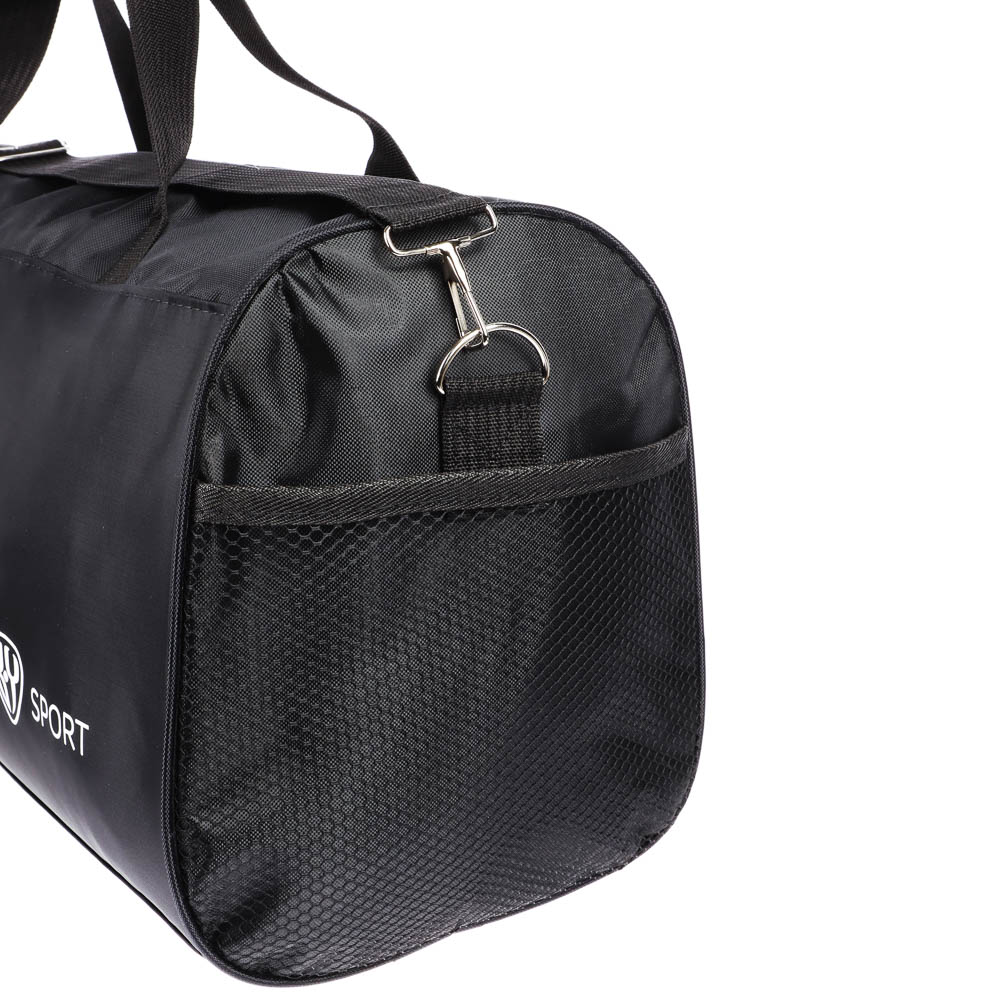 Сумка спортивная тм BY SPORT, 48x28x22см, полиэстер 420D, ПВХ, цвет черный, арт.№ 204-042