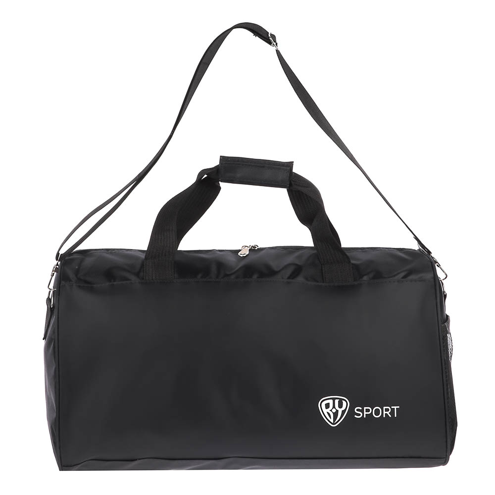 Сумка спортивная тм BY SPORT, 48x28x22см, полиэстер 420D, ПВХ, цвет черный, арт.№ 204-042