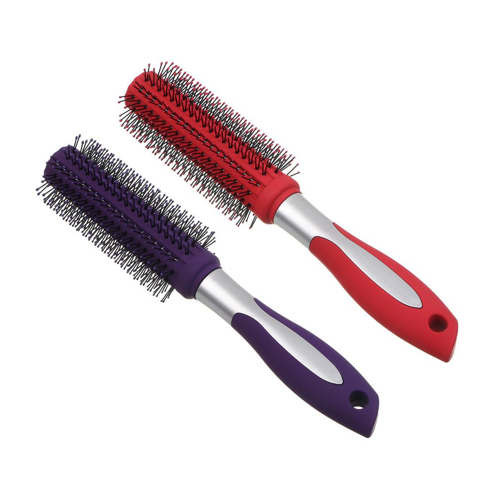 ЮНИLOOK Расческа-брашинг, пластик, силикон, 23,5см, 2 цвета, арт.№ 356-250