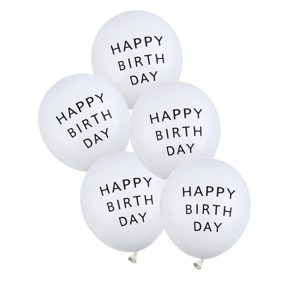 FNtastic Набор воздушных шаров, 5 шт, 12" с надписью Happy Birthday, 2 цвета, латекс, арт.№ 518-225