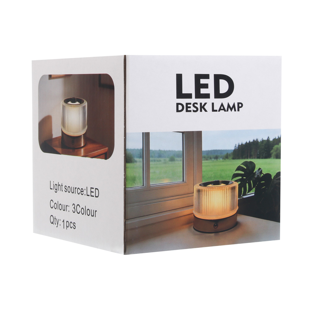 Светильник переносной настольный BY Glow LED, 800 мАч, 3,7В, USB 5В/1А, 3 режима, пластик, золотой, арт.№ 476-636