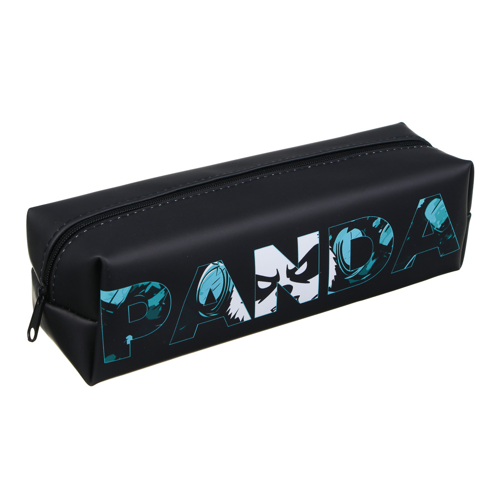 Пенал школьный прямоугольный, 21x6x6 см, "Бэд Панда", искусственная кожа с печатью, арт.№ 524-248