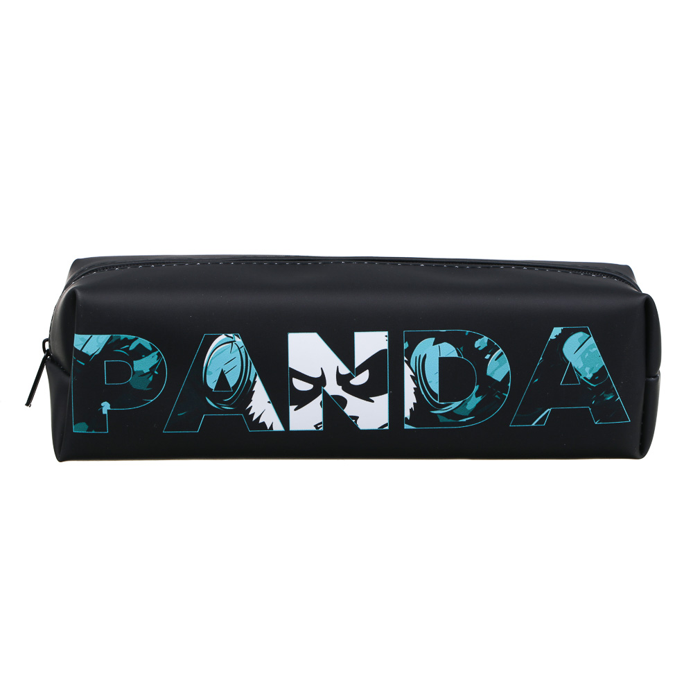 Пенал школьный прямоугольный, 21x6x6 см, "Бэд Панда", искусственная кожа с печатью, арт.№ 524-248