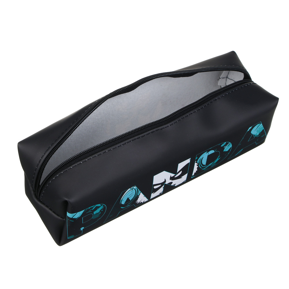 Пенал школьный прямоугольный, 21x6x6 см, "Бэд Панда", искусственная кожа с печатью, арт.№ 524-248