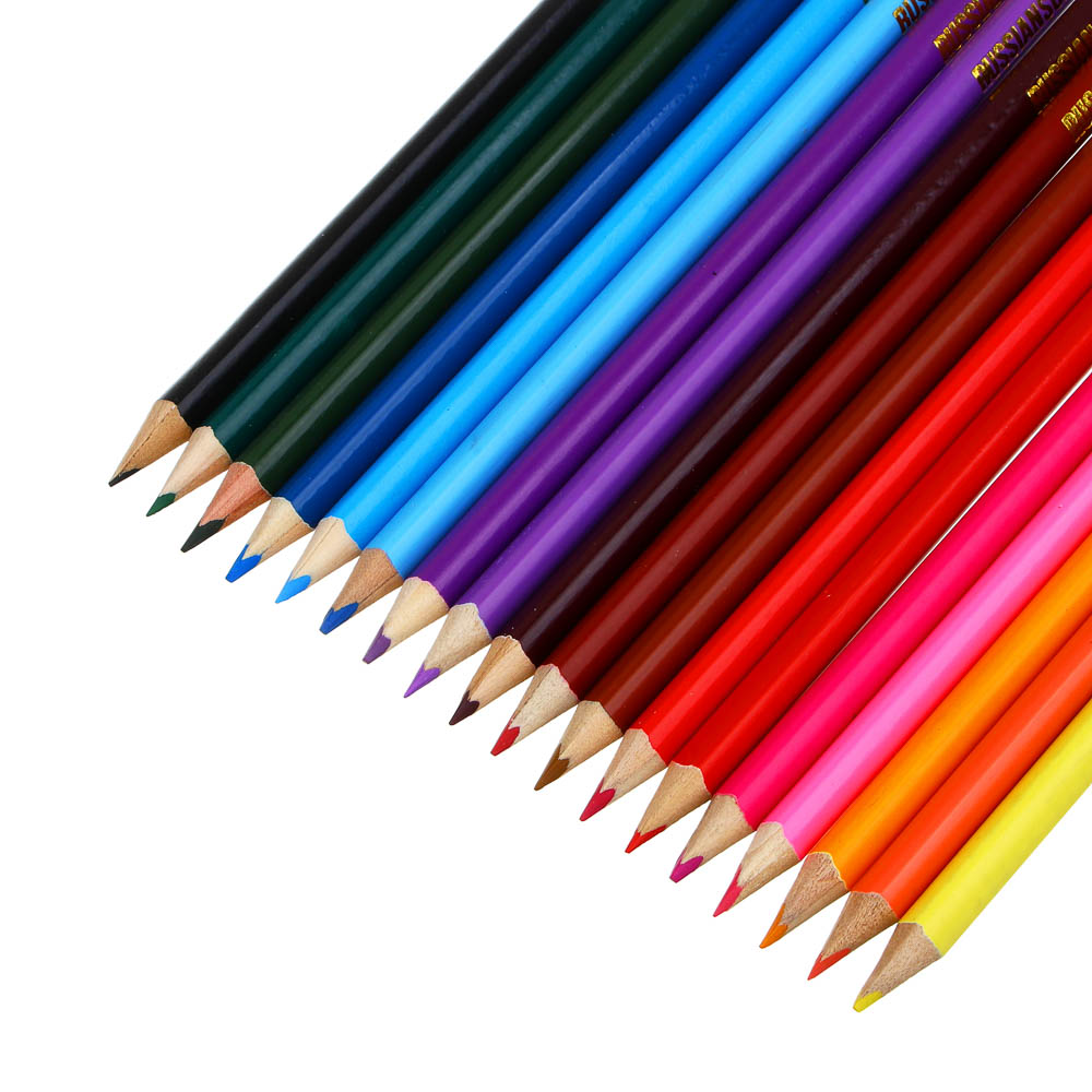 BY РУССКИЕ СУПЕРГЕРОИ Карандаши 18 цветов, 3х-гранные заточ., улучш. письмо, дерево, к/к., 2 диз., арт.№ 228-203