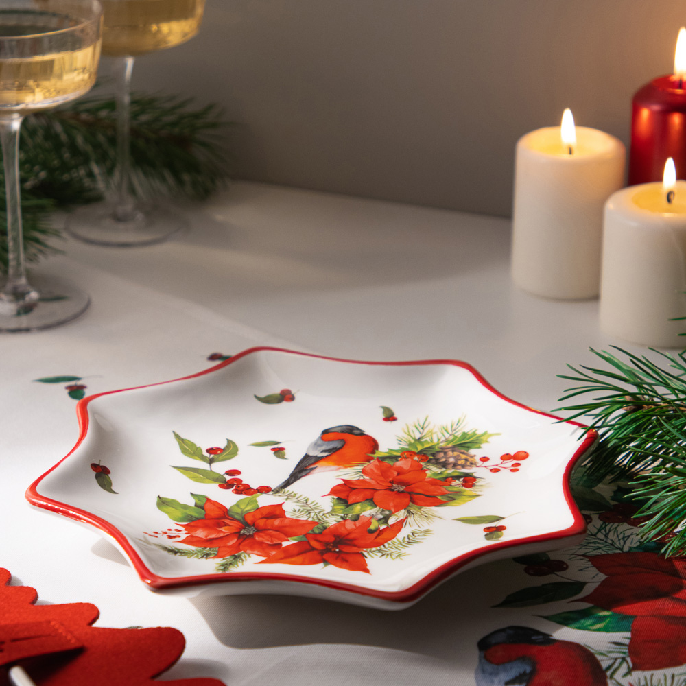 MILLIMI Винтер Блюдо в форме звезды, 25,5х2см, керамика, арт.№ 820-822