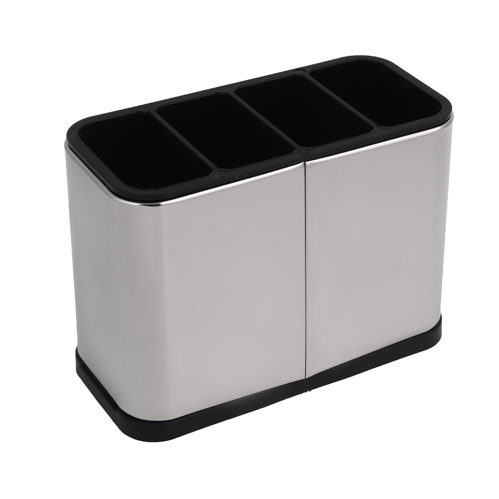 Подставка для столовых приборов тм VETTA, 18х13х8,5см, пластик, цвет серебро, арт.№ 485-198