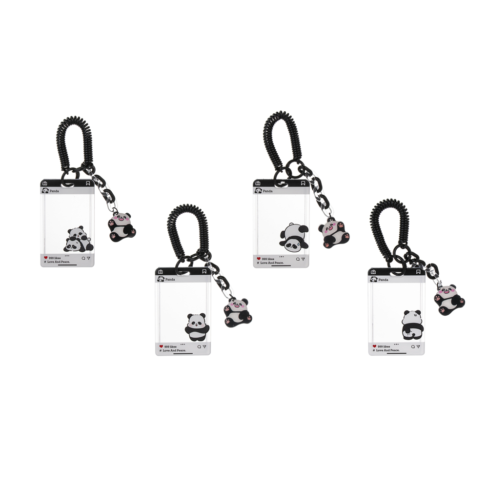 Чехол брелок для пропуска тм ЮL Pan-Da! на пружинке, пластик, металл, 10,5х6,5см, 4 дизайна, арт.№ 334-154