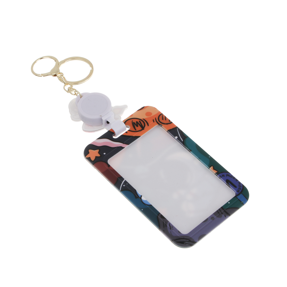 Чехол брелок для пропуска тм ЮL Космос с шармом, пластик, металл, 11х7см, 4 дизайна, арт.№ 334-155