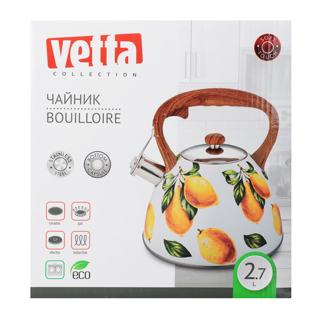 VETTA Чайник стальной 2,7л "Лимоны", индукция, арт.№ 847-106