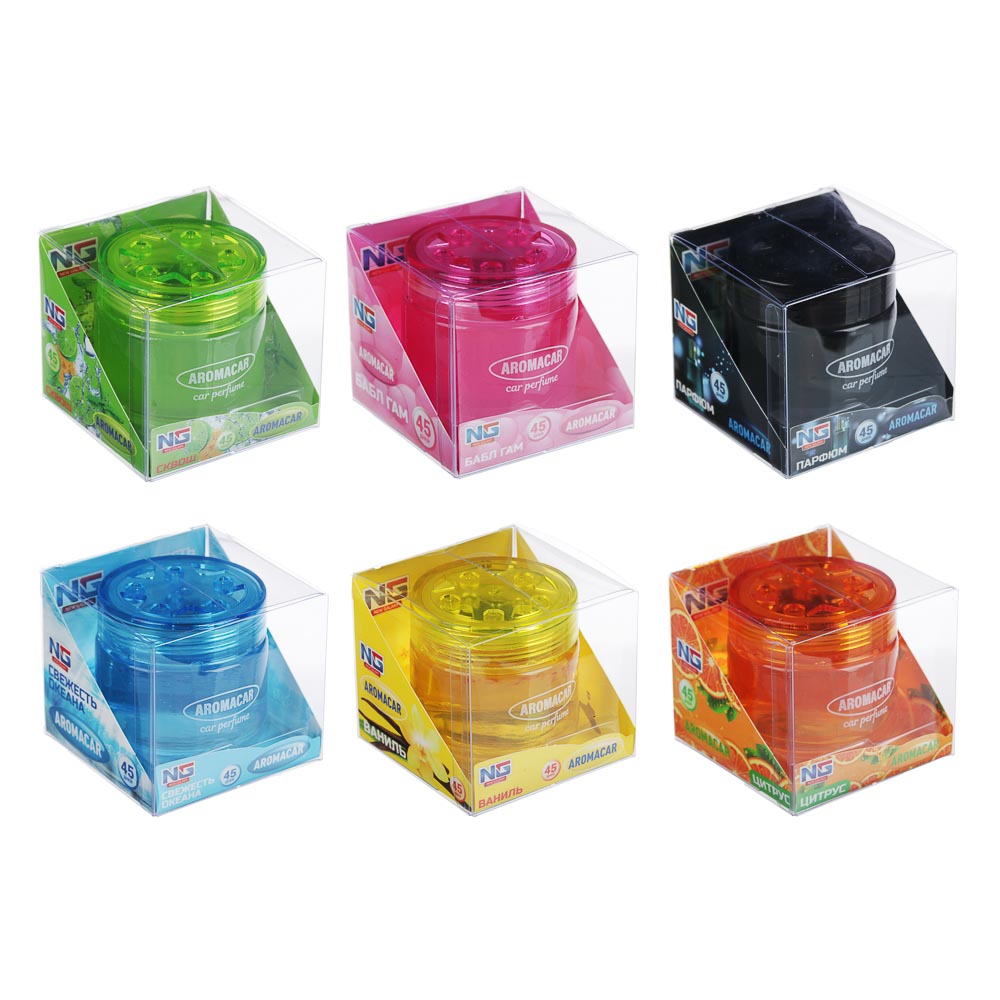 NEW GALAXY Ароматизатор гелевый Aromacar, баблгам, океан, цитрус, сквош, парфюм, ваниль, арт.№ 794-587