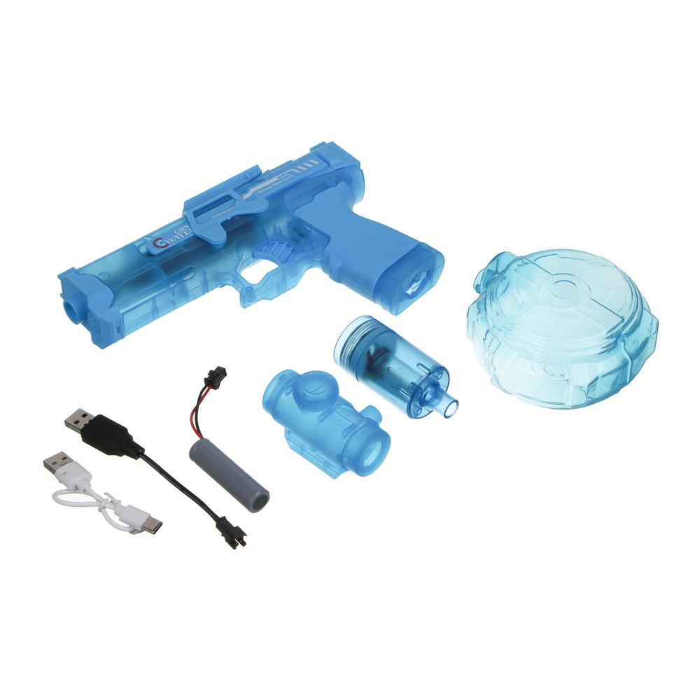 Водный пистолет электрический, 320мл, РР, свет, вибрация, АКБ, арт.№ 261-812