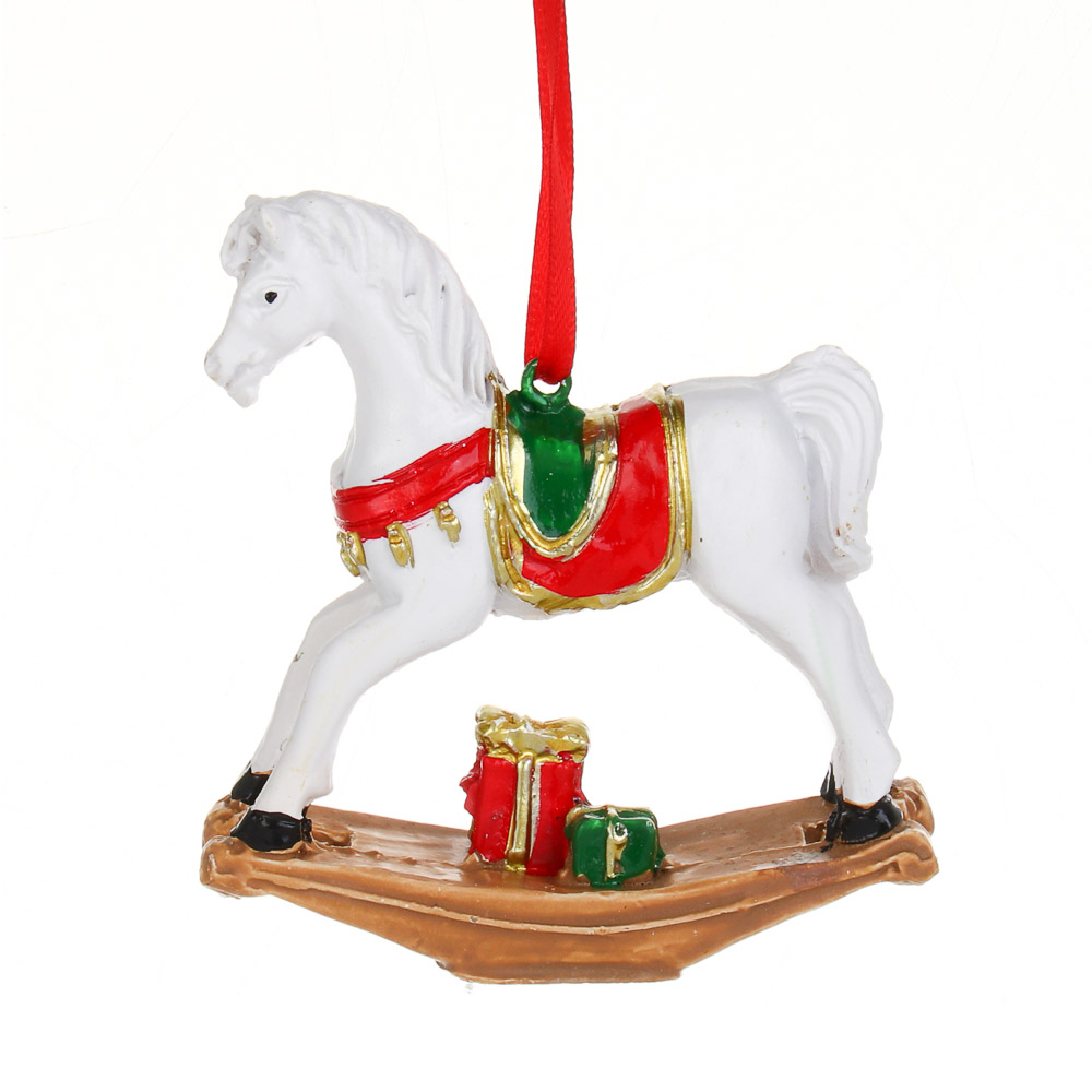 СНОУ БУМ Декоративная подвеска "Лошадка", 8x2x6,5 см, полистоун, арт.№ 397-386