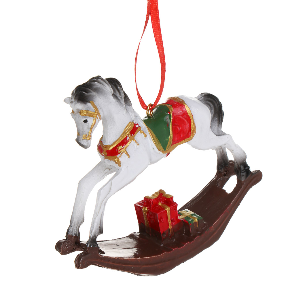 СНОУ БУМ Декоративная подвеска "Лошадка", 10x2x8,5 см, полистоун, арт.№ 397-387