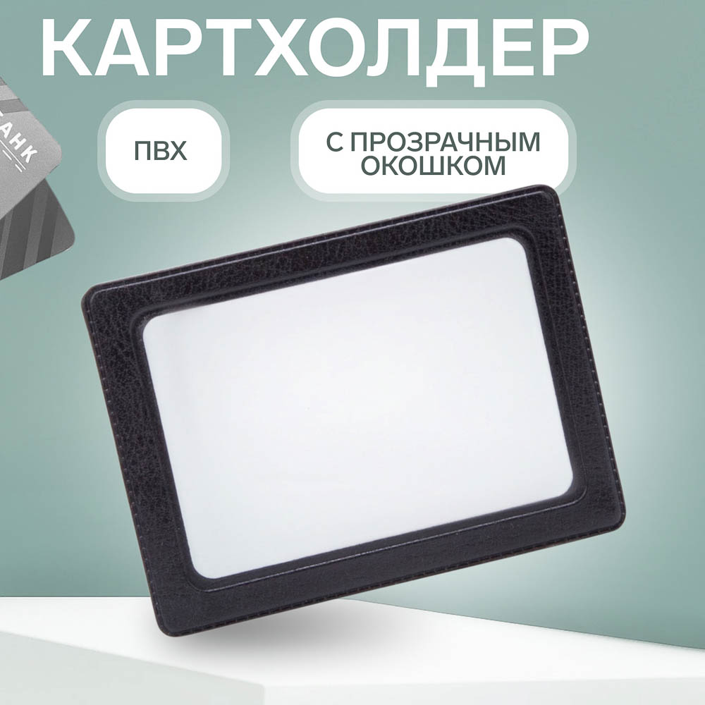 Картхолдер, 9,5x0,1x6см, 1ряд, 2карт, черный, арт.№ 303-080
