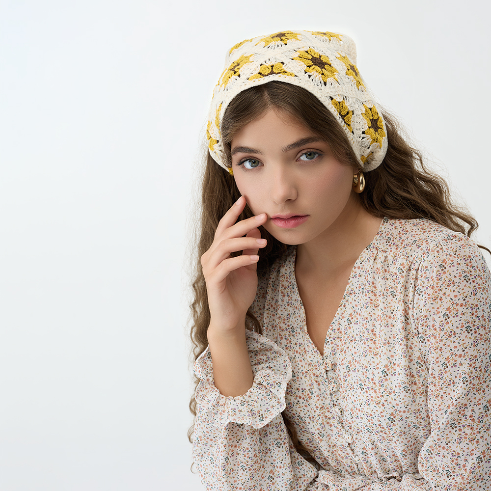 GALANTE Косынка вязаная женская, р-р 50x35см, 100% полиэстер, 6 дизайнов, арт.№ 314-930