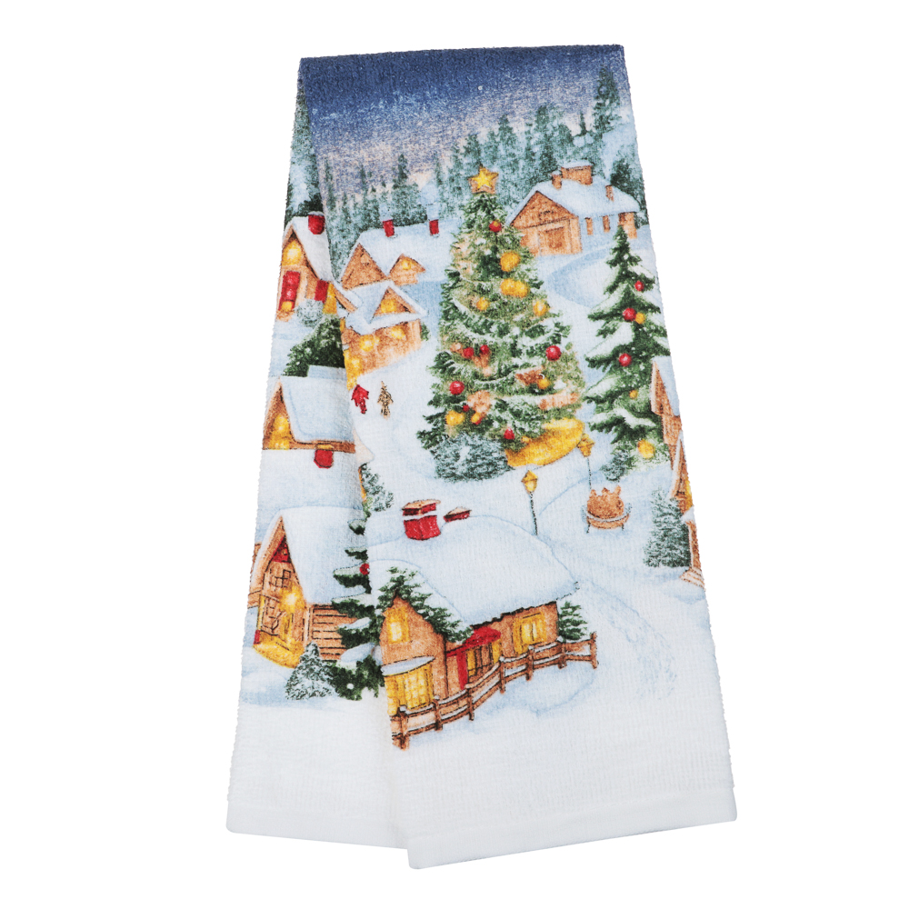 PROVANCE Нордик Полотенце кухонное, 38х63см, 55% хлопок, 45% полиэстер, домики, арт.№ 492-291