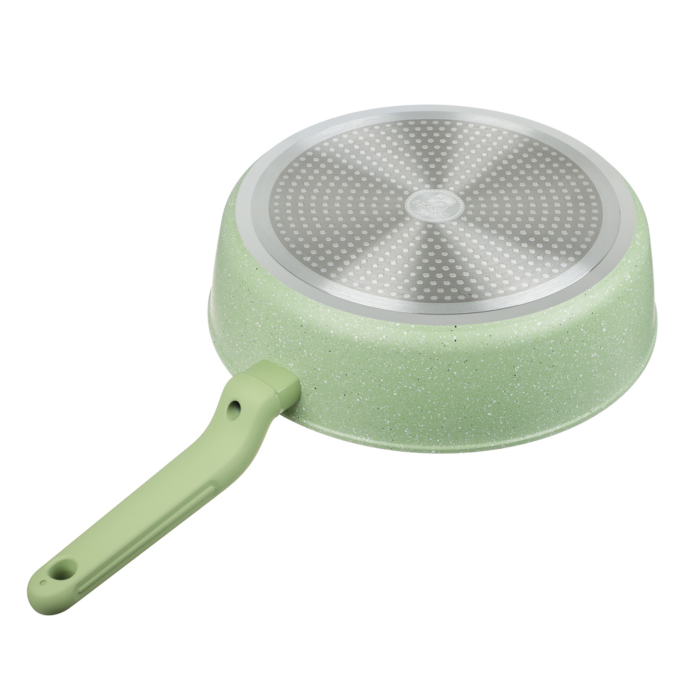 SATOSHI Эмери Набор 4 предмета сотейник 28 см, кастрюля с крышкой 20 см, антипригарное покрытие мрамор, индукция, с бамбуковой лопаткой, 3 цвета, арт.№ 846-743